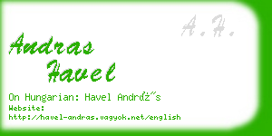 andras havel business card